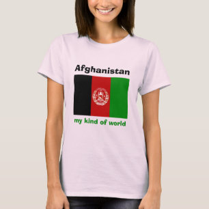 Afghanistan Vlag + Kaart + Tekst T-shirt