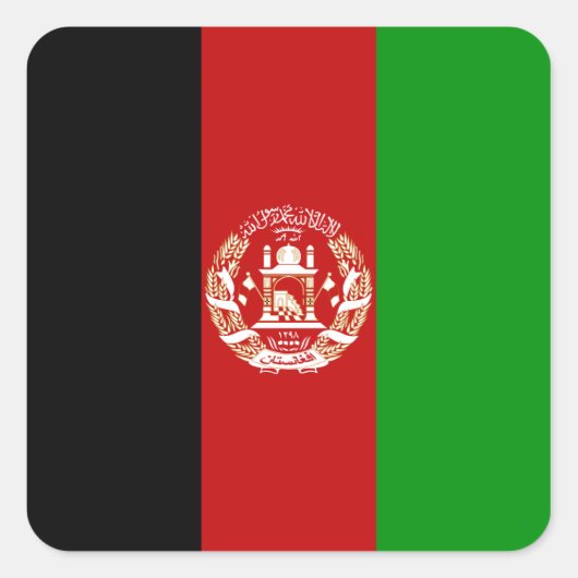 Afghanistan Vlag Sticker (Voorkant)