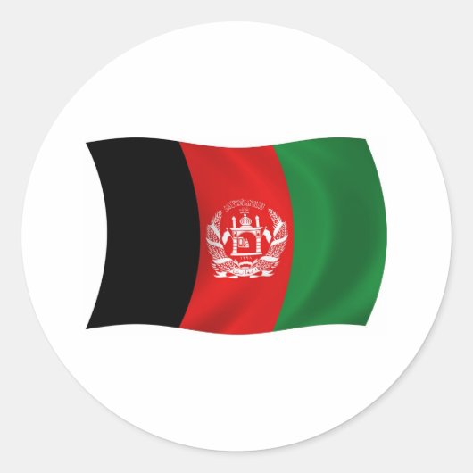 Afghanistan Vlag Sticker (Voorkant)