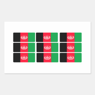 Afghanistan vlag x 9 rechthoekige sticker