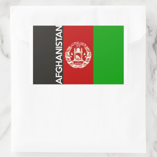 afghanistan - vlagsymbool naam rechthoekige sticker (Tas)