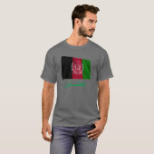 Afghanistan Waving Flag met naam in Pashto T-shirt (Voorkant volledig)