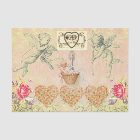 AFGIFTE VAN Valentijnsdag VOOR RETRO Tissuepapier (Voorkant)