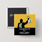 Afgiften voor Hillary Vierkante Button 5,1 Cm (Voorkant /achterkant)