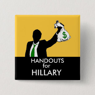 Afgiften voor Hillary Vierkante Button 5,1 Cm