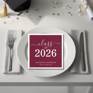 Afgroei klas 2026 Bourgondië Rode Afstudeerfeest Servet