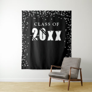 Afgroeidejaar Zilveren Confetti Foto Achtergrond Wandkleed