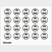 Afgroeien 2026 Afstudeerhoed Ronde Sticker (Vel)