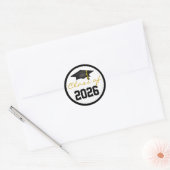 Afgroeien 2026 Afstudeerhoed Ronde Sticker (Envelop)