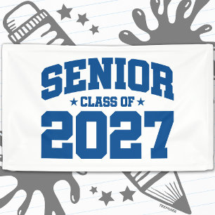 Afgroeijaar School Blauw Aflosende Klas van 2027 Spandoek