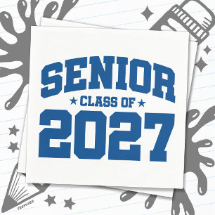Afgroeijaar School Blauw Afstudeerklas 2027 Servet