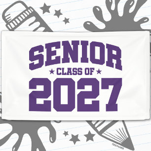 Afgroeijaar School Paars Eindexamenklas van 2027 Spandoek