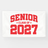 Afgroeijaar School Rode Eindexamenklas van 2027 Spandoek (Horizontaal)