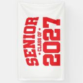 Afgroeijaar School Rode Eindexamenklas van 2027 Spandoek (Verticaal)