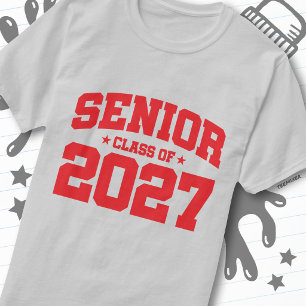 Afgroeijaar School Rode Eindexamenklas van 2027 T-shirt