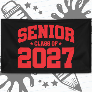 Afgroeijaar School Rood Aflopend Jaar Klas van 202 Spandoek