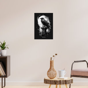 Afgrondblik Zware Metal Raaf Schedel Poster