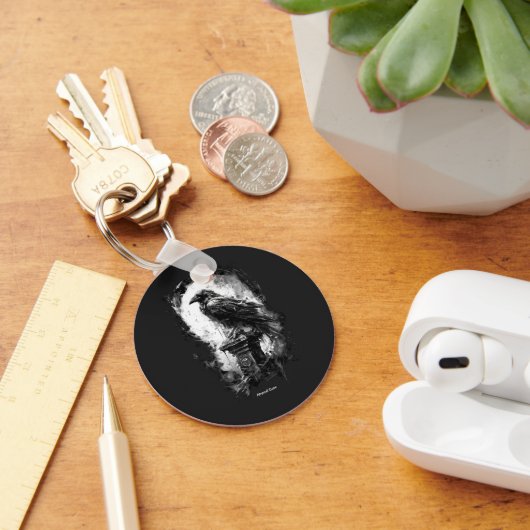 Afgrondblik Zware Metal Raaf Schedel Sleutelhanger (Bureau)