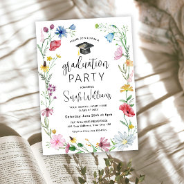 Afgstuderen met wilde bloemen kaart