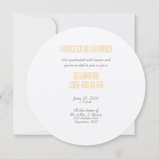 Afgstuderen Thee Dochter Witte Bloesems en Bessen Kaart (Achterkant)