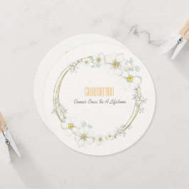 Afgstuderen Thee Dochter Witte Bloesems en Bessen Kaart