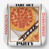 Afhaal Pizza Feest NAAM Papieren Bordje (Voorkant)
