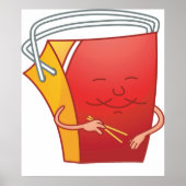 Afhaaldoos met eetstokjes Grappig Aziatisch eten Poster (Voorkant)