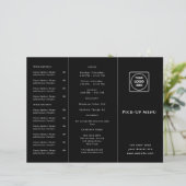 Afhaalmenu Zwarte Logo | Aangepast restaurant to-g (Staand voorkant)