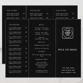 Afhaalmenu Zwarte Logo | Aangepast restaurant to-g (Voorkant / Achterkant)