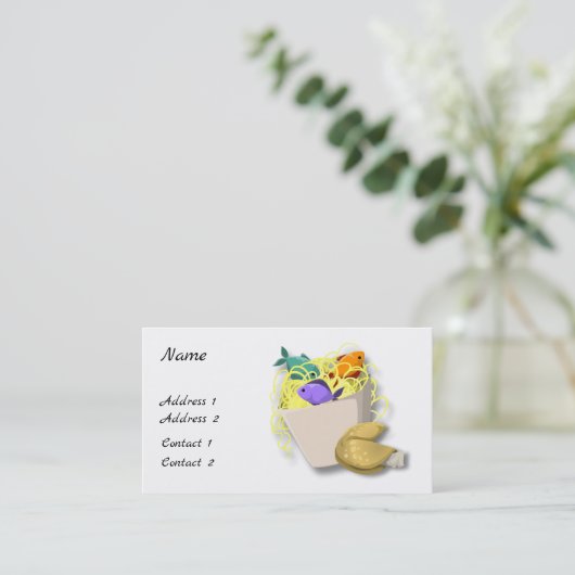 Afhalen, Fortune Cookie en Dragon-profielkaart Visitekaartje (Staand voorkant)