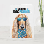 Afhan Hound Dog Coolste Papa ooit Vaderdag Feestdagen Kaart (Voorkant)