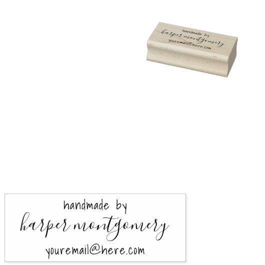 Afhandeling via + aangepaste tekst Jouw naam afrem Rubberstempel (Gestempeld)