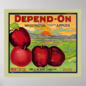 Afhankelijk van het Poster Washington Apples (Voorkant)