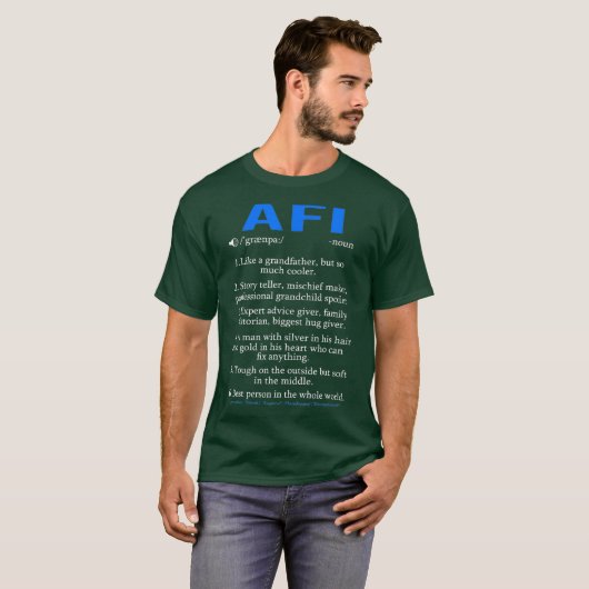 Afi-definitie IJslandse grootpa Fathers dag T-shirt (Voorkant volledig)