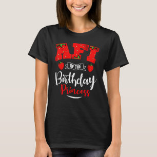 Afi van de verjaardag prinses aardbei thema dag t-shirt