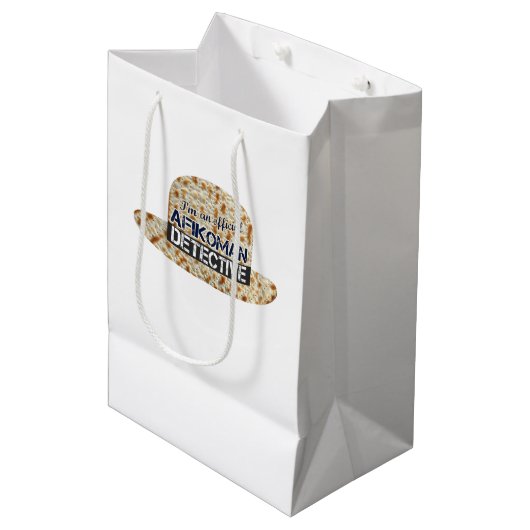 Afikoman Afikomen rechercheur. Matzah Passover Gif Medium Cadeauzakje (Voorkant Gekanteld)