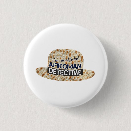 Afikoman Afikomen rechercheur. Matzah Passover Gif Ronde Button 3,2 Cm (Voorkant)