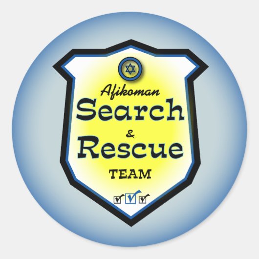 Afikoman Search & Rescue Team Ronde Sticker (Voorkant)