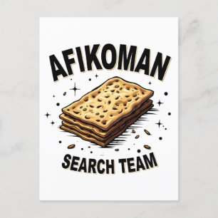 Afikoman-zoekteam Hanukkah Jewish Food Lovers Briefkaart