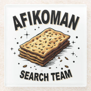 Afikoman-zoekteam Hanukkah Jewish Food Lovers Glazen Onderzetter