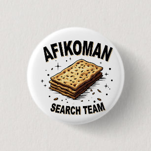 Afikoman-zoekteam Hanukkah Jewish Food Lovers Ronde Button 3,2 Cm