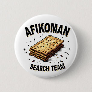 Afikoman-zoekteam Hanukkah Jewish Food Lovers Ronde Button 5,7 Cm