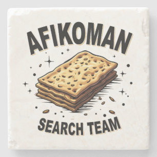 Afikoman-zoekteam Hanukkah Jewish Food Lovers Stenen Onderzetter