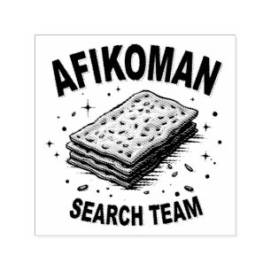Afikoman-zoekteam Hanukkah Jewish Food Lovers Zelfinktende Stempel