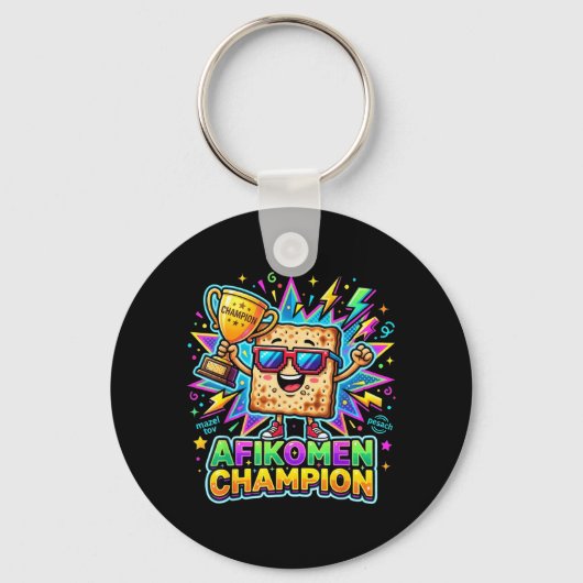 Afikomen-kampioen Funny Passover Matzes Winnaar Sleutelhanger (Voorkant)