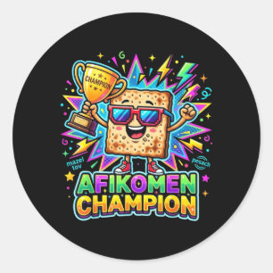 Afikomen-kampioen grappige Pesach matzes winnaar Ronde Sticker