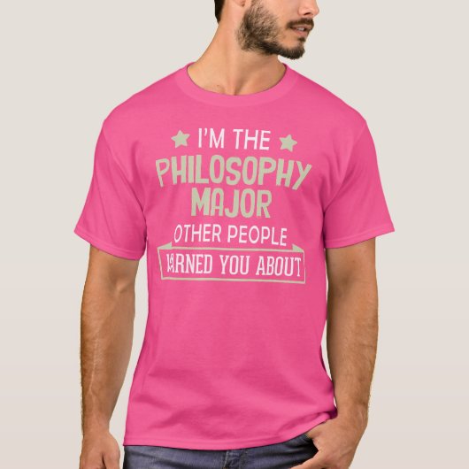 Afilosoof werd je gewaarschuwd t-shirt (Voorkant)
