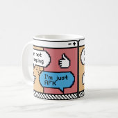 AFK Gamer Pixel Art Mug – Funny Retro Koffiemok (Voorkant links)
