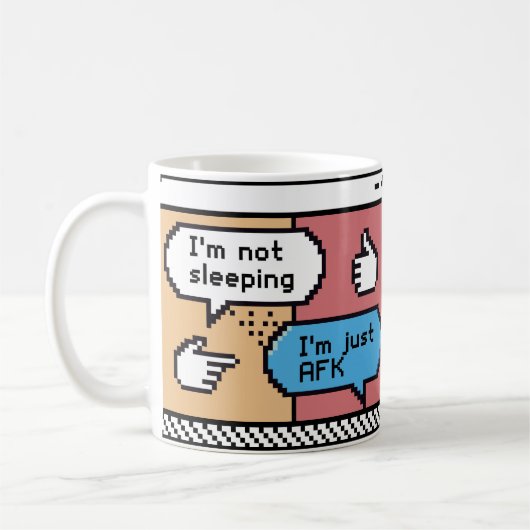 AFK Gamer Pixel Art Mug – Funny Retro Koffiemok (Links)