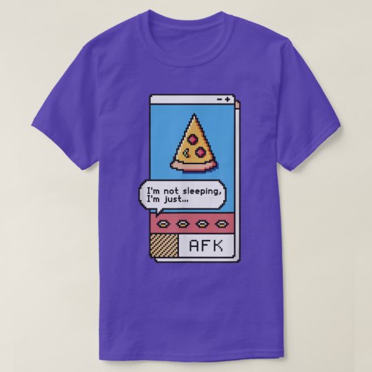 Afk Gaming Pizza Gamer Videogame T-Shirt (Design voorkant)